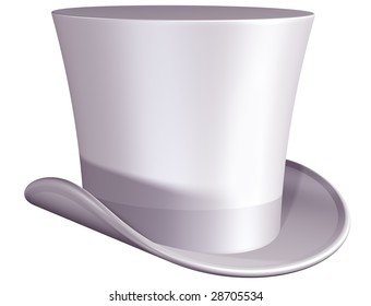 Isolated Illustration Of A White Top Hat