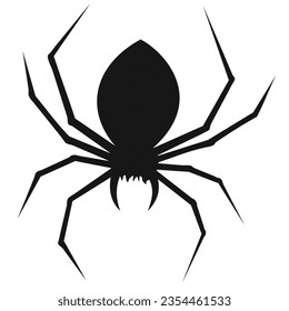 Isolated image of a large spider on a png file at transparent background. Royalty high-quality free stock photo image of black silhouette of tarantula spider. Dangerous insect