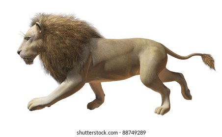 Isolated Image Lion Running On White Stock Illustration 88749289 ...