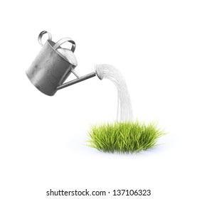 An isolated image with a watering can