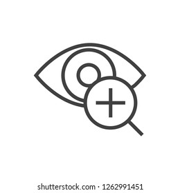 Isolated Low Vision Icon Line Symbol On Clean Background.  Lens Element In Trendy Style.