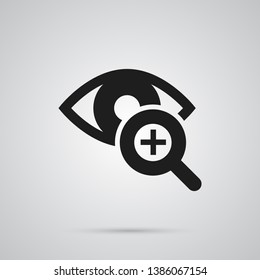 Isolated Low Vision Icon Symbol On Clean Background.  Lens Element In Trendy Style.