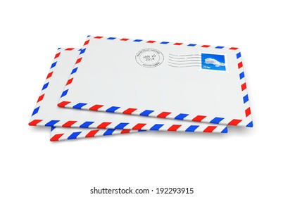 Isolated Mail Envelopes Postage Stamp Postmark Stock Illustration ...