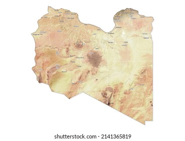 Isolated Map Libya Capital National Borders Stock Illustration 