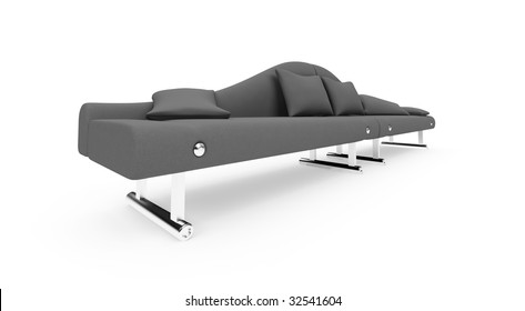 isolated modern sofa over white background