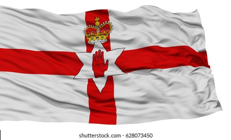 Isolated Northern Ireland Flag, Waving on White Background, High Resolution