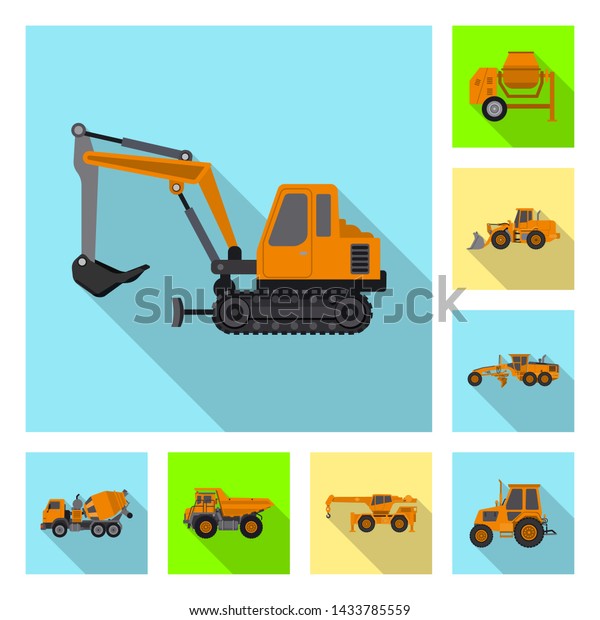 Isolated object of build and\
construction icon. Set of build and machinery stock bitmap\
illustration.