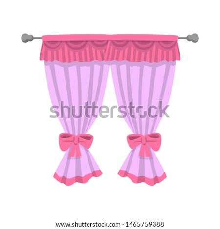 Isolated object of curtain and window logo. Set of curtain and jalousie stock bitmap illustration.