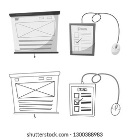 Isolated object of education and learning icon. Collection of education and school stock symbol for web.