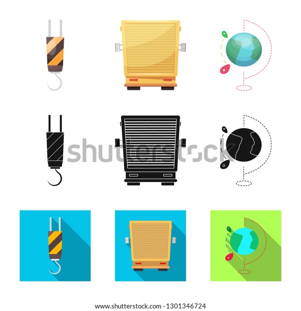 Isolated object of goods and cargo\
icon. Collection of goods and warehouse bitmap icon for\
stock.