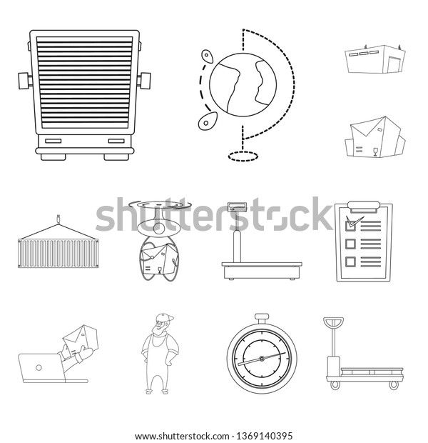 Isolated object of goods and\
cargo icon. Collection of goods and warehouse stock bitmap\
illustration.