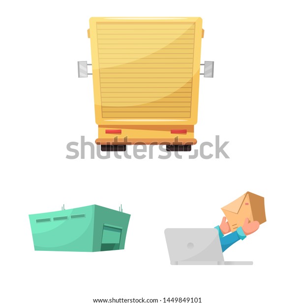 Isolated object of goods and cargo
icon. Collection of goods and warehouse bitmap icon for
stock.