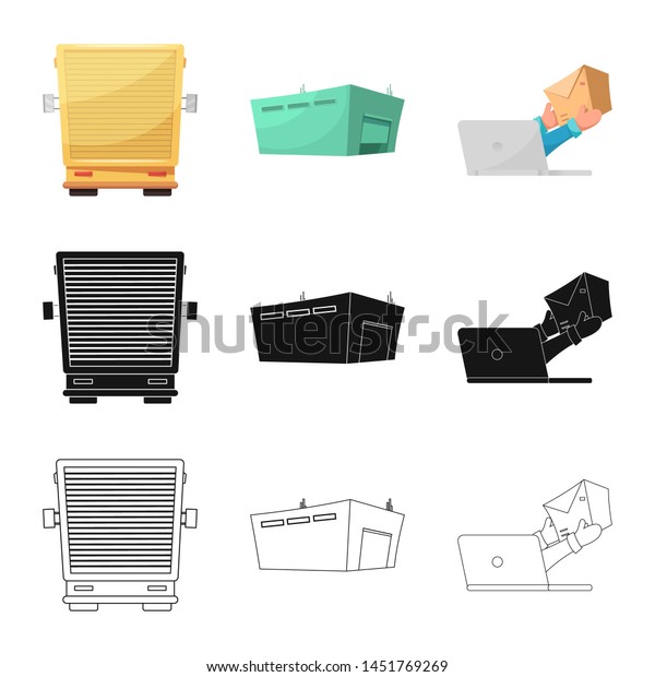 Isolated object of goods and\
cargo icon. Collection of goods and warehouse stock bitmap\
illustration.