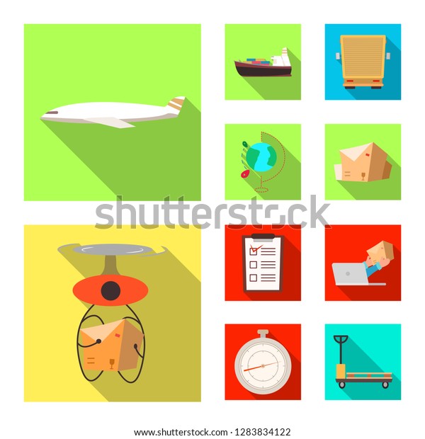 Isolated object of goods and cargo\
logo. Set of goods and warehouse stock bitmap\
illustration.