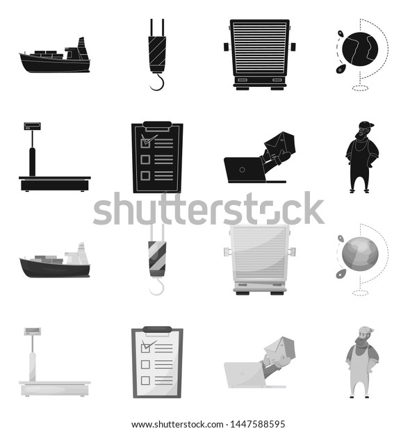 Isolated object of goods and cargo logo.
Set of goods and warehouse bitmap icon for
stock.