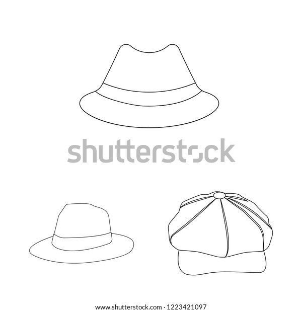 Isolated object of\
headgear and cap symbol. Collection of headgear and accessory\
bitmap icon for\
stock.