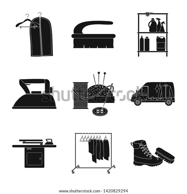 Isolated object of laundry and clean\
icon. Set of laundry and clothes stock bitmap\
illustration.