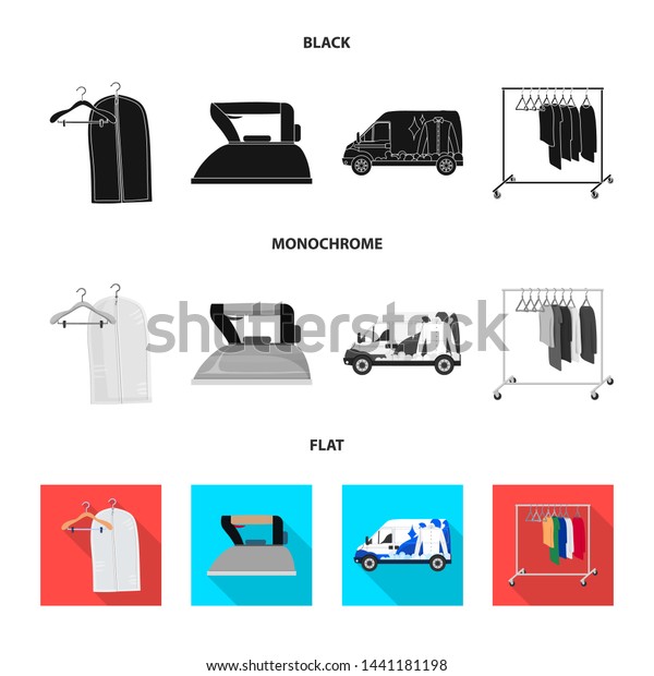 Isolated object of laundry and\
clean icon. Collection of laundry and clothes stock symbol for\
web.