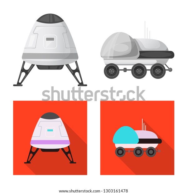Isolated object of mars and space sign.\
Collection of mars and planet stock symbol for\
web.