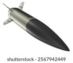 Isolated on white background render of 3d model of Army Tactical Missile System ATACMS