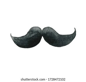 Isolated on white background watercolor masculine mustache, element for design for Father's Day or the day of the birth of the man - Powered by Shutterstock