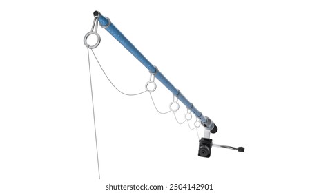 Isolated on white background,Fishing Pole.3d rendering.