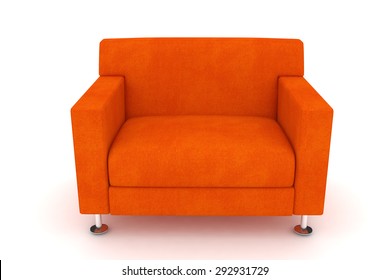 Isolated Orange Chair.