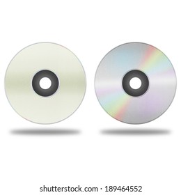 the isolated paper cut of disc cd, dvd, blue-ray disk is record data technology for digital media in computer