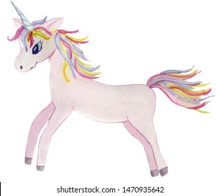 Isolated Pink Princess Unicorn On White Stock Illustration 1470935642 ...