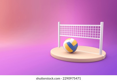 Isolated Playing Volleyball. 3D Illustration - Powered by Shutterstock