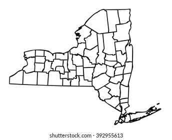 Isolated Political Map New York State Stock Illustration 392955613 ...