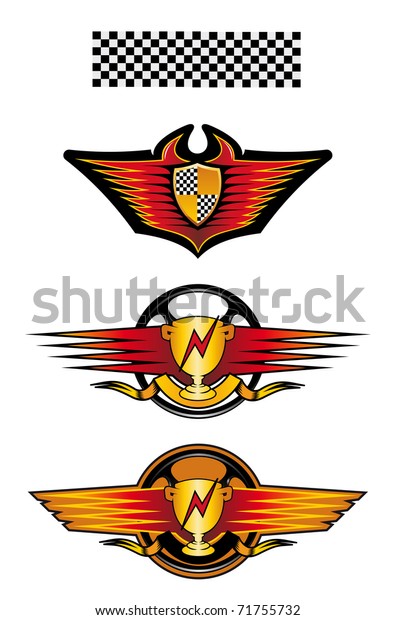 Isolated racing symbols\
and icons for design or logo template. Vector version also\
available in\
gallery