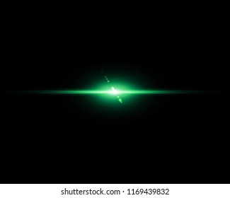 Isolated Realistic Lens Flare Visual Effect On Black Night Background. Space Star. 