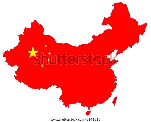 Isolated Red Map China Stars Like Stock Illustration 3141513 | Shutterstock