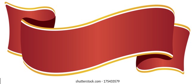 Isolated Red Ribbon Golden Border On Stock Illustration 175433579 ...