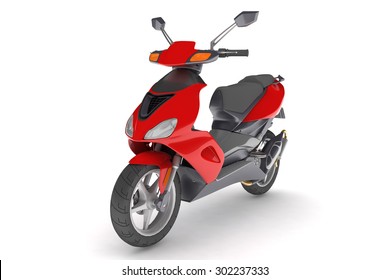 Isolated Red Scooter