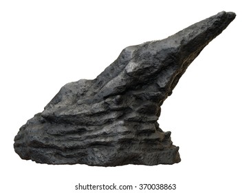 Isolated Rock Formation Rendered On White Background.