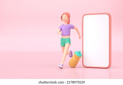 Isolated Running App. 3D render