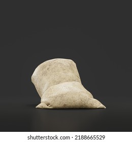 Isolated Sandbag For Military Trench Or For Flood Barricade, 3d Rendering, Nobody