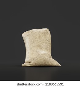 Isolated Sandbag For Military Trench Or For Flood Barricade, 3d Rendering, Nobody