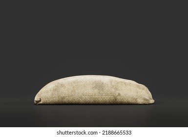 Isolated Sandbag For Military Trench Or For Flood Barricade, 3d Rendering, Nobody