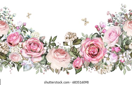 Watercolor Flower Border Images, Stock Photos & Vectors | Shutterstock