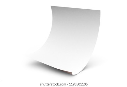 Isolated Sheet Falling 3d Rendering Mockup