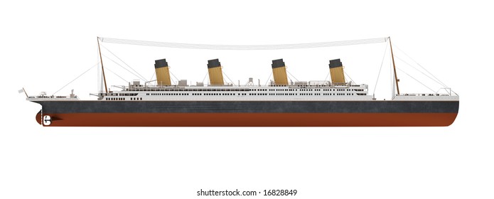 isolated ship liner over white