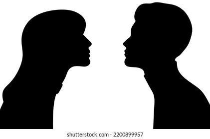 Isolated Silhouette Woman Man Human Profile Stock Illustration ...