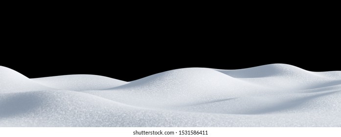 Isolated snow hills landscape. Winter snowdrift background