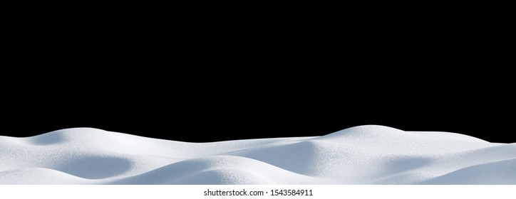 Isolated snow hills landscape. Winter snowdrift panoramic background. 3D render image. - Powered by Shutterstock