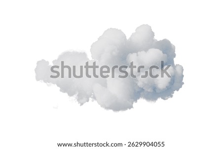 Isolated soft white cloud, 3d rendering. 3D illustration.