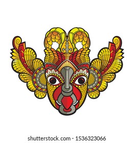 Isolated Sri Lankan Traditional Devil Dancing Mask