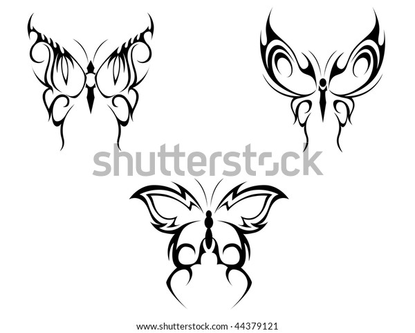 Isolated Tattoos Butterfly On White Background Stock Illustration 44379121